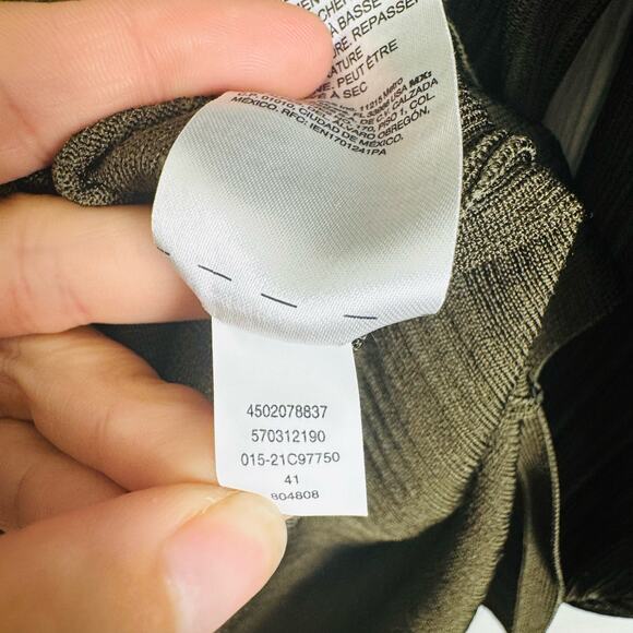 Chico's Flat-Back Ribbed Cardigan Sweater Green Button Front Pockets Women SZ 2 - Picture 3 of 10